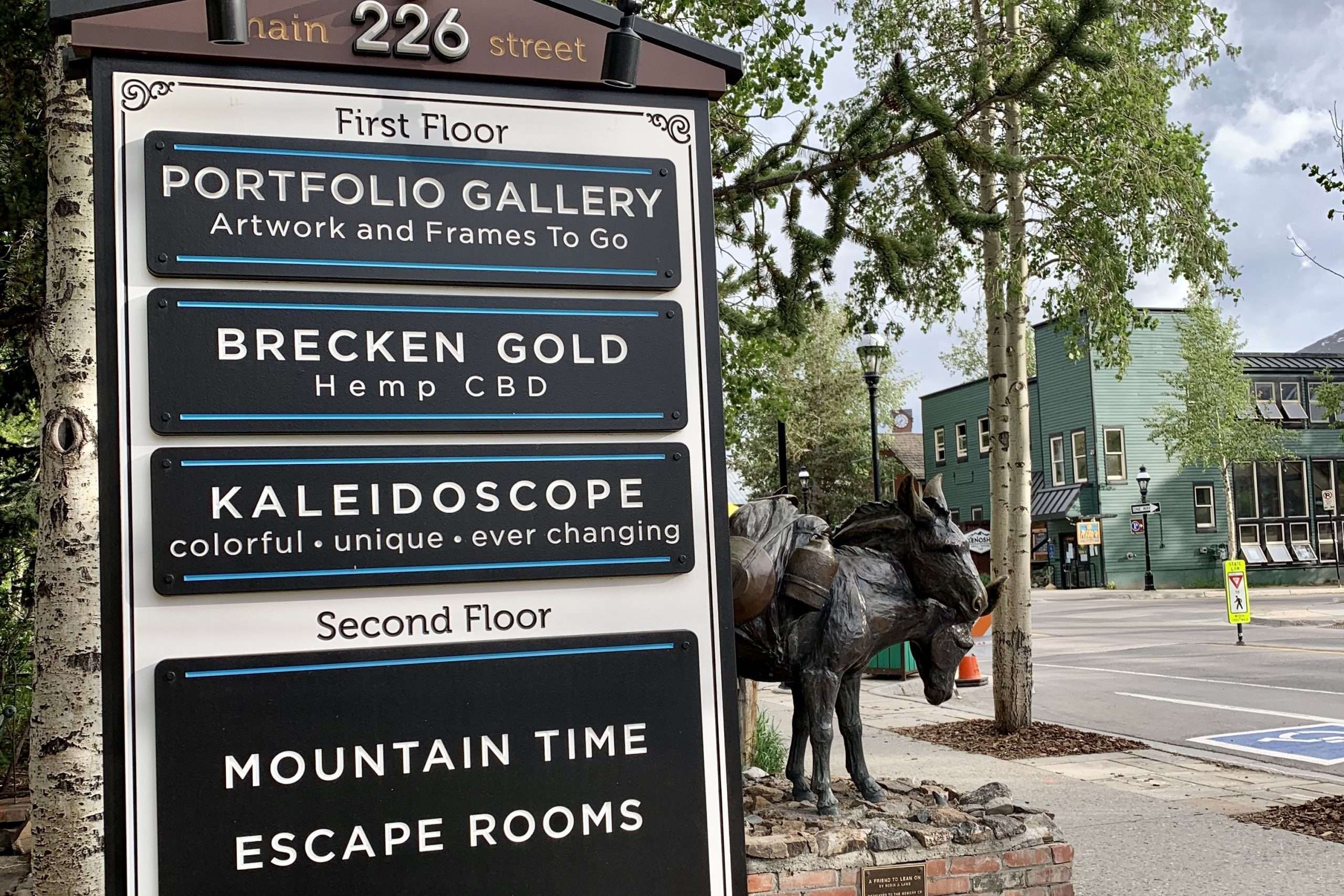 Sign for Mountain Time Escape Rooms in Breckenridge, CO